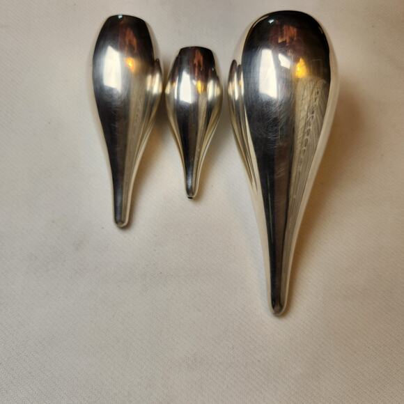 Allan Adler Sterling Silver Salt Pepper Shakers Modernist MCM Teardrop - Picture 3 of 11